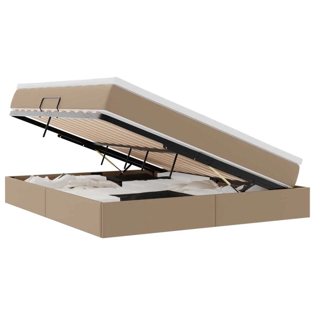 Letto con contenitore e materasso Cappuccino 180 x 200 cm 3370177
