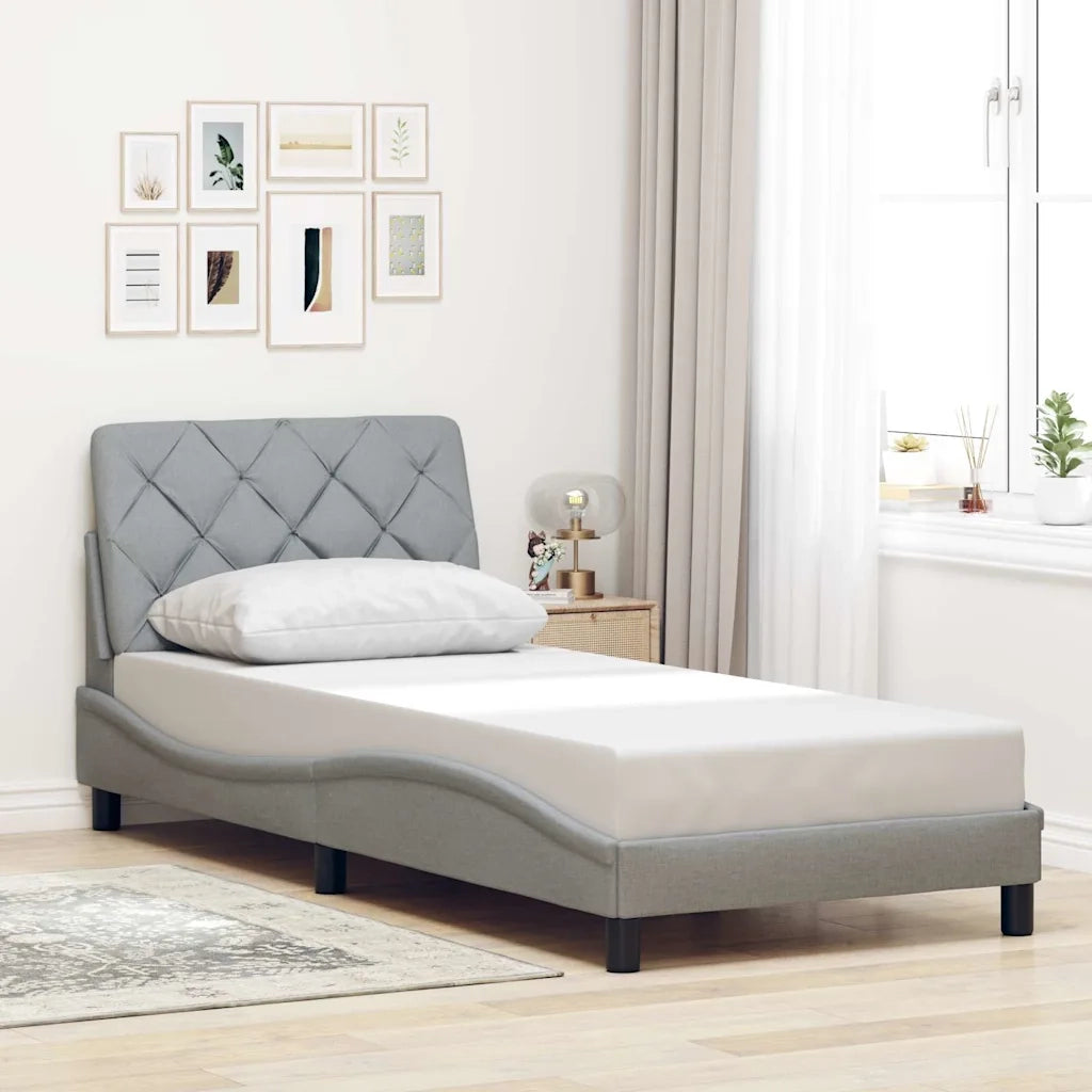 Giroletto senza Materasso Grigio Chiaro 90x190 cm Tessuto 3310566
