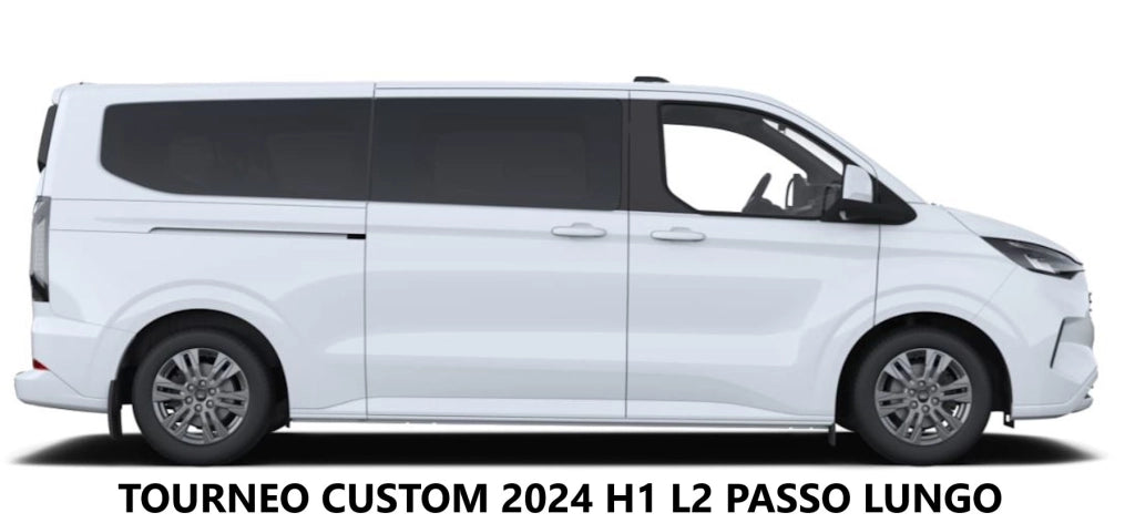 Tappeti in gomma Seconda Fila per Ford Tourneo Custom 8 posti dal 2024-