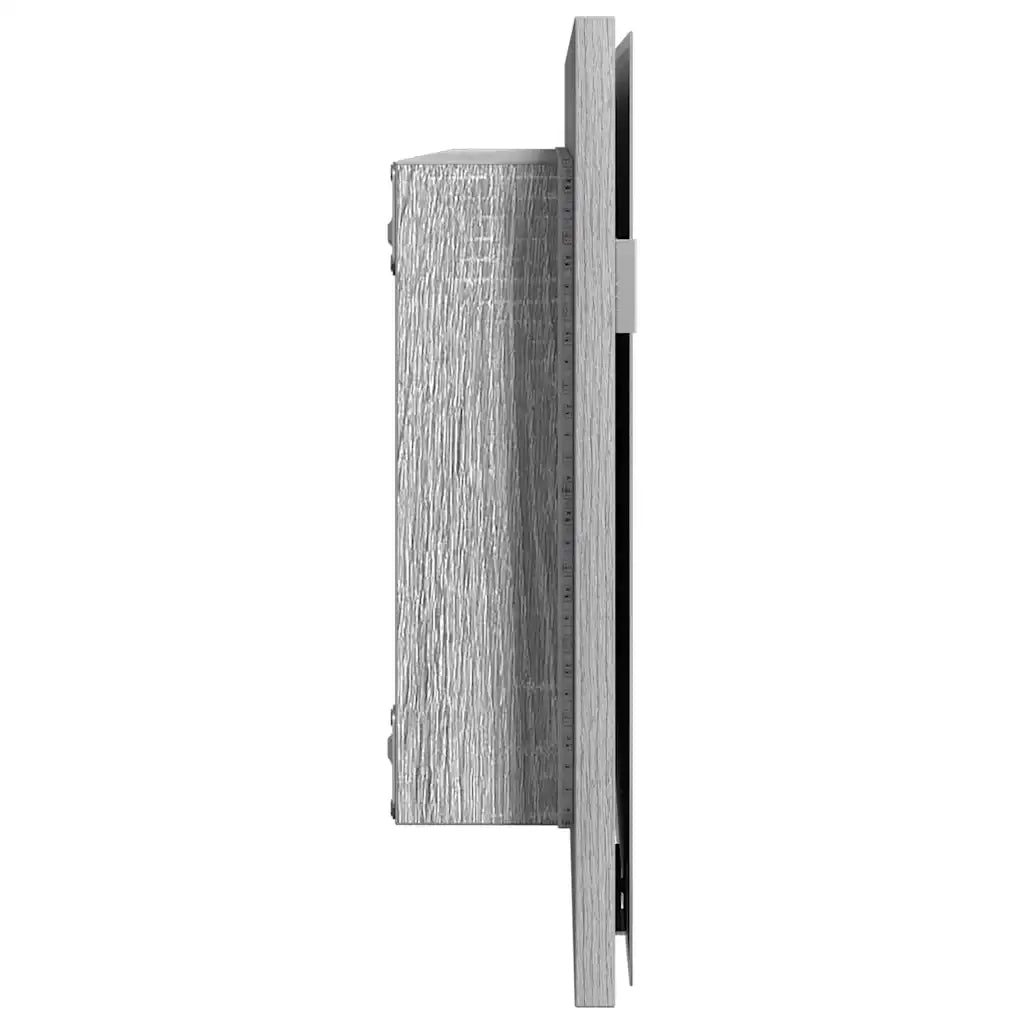 Specchio con luci a strisce a LED Grigio sonoma alto 80 x 37 cm 863304