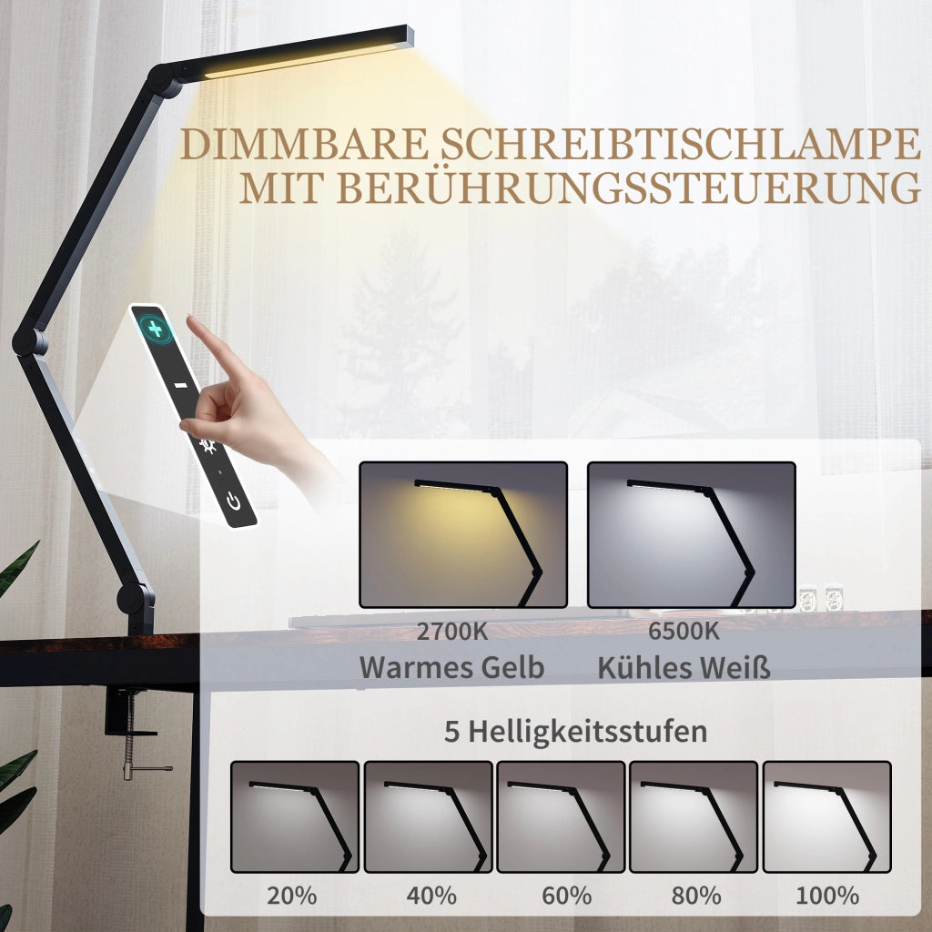 Lampada da scrivania LED regolabile ¨C Xylo ¨C 96 LED, luce regolabile, nero