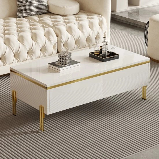 Tavolo salotto - Finestra alta - Multifunzionale - 100x50x36cm - Spazio di riposo