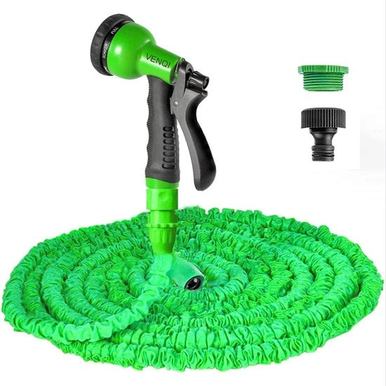 Serpentino estensibile per giardino - Flessibile e impermeabile - 7,6 m - Verde