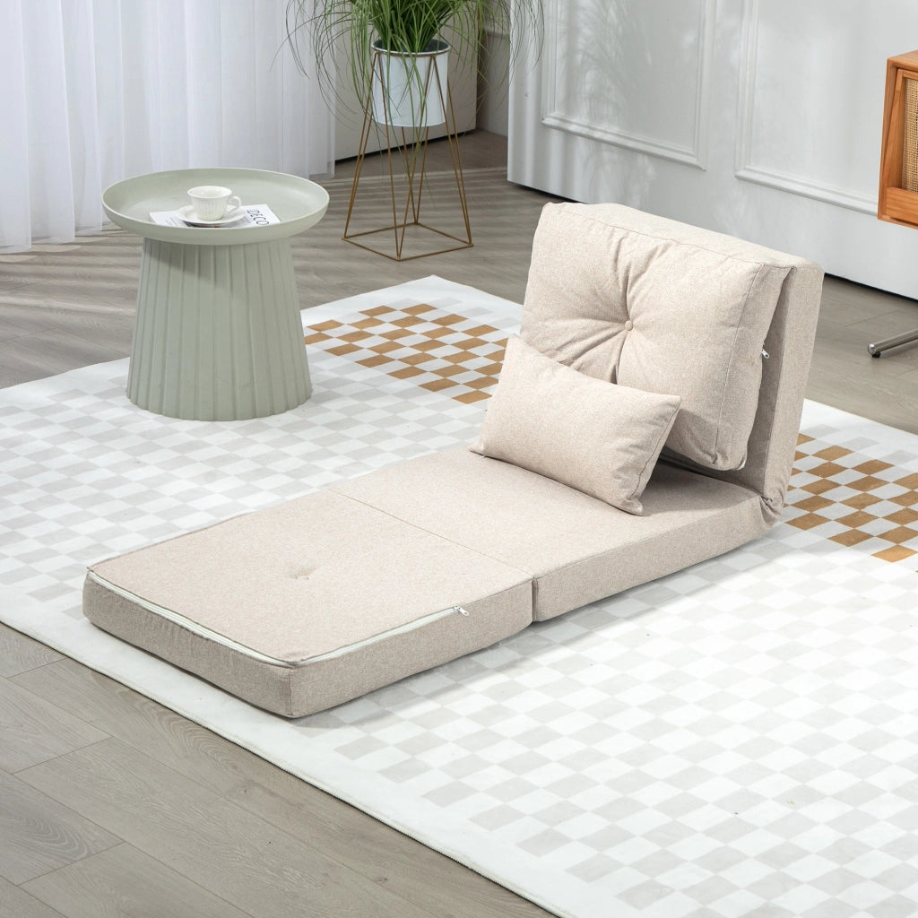 Poltrona letto regolabile ¨C zephmum ¨C beige con cuscino