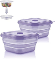 Lunchbox opvougbare 900 ml, doppio pacchetto - contenitori di cibo in silicone a base di platina, resistente al calore e al freddo, impermeabile, resistente al lavastoviglie.