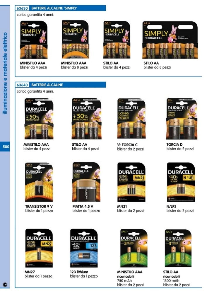 10blister duracell pila alcalina ministilo mn2400 pz.4 cod:ferx.32752