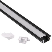 Profilo incasso per LED alluminio 1m nero Polux 316059