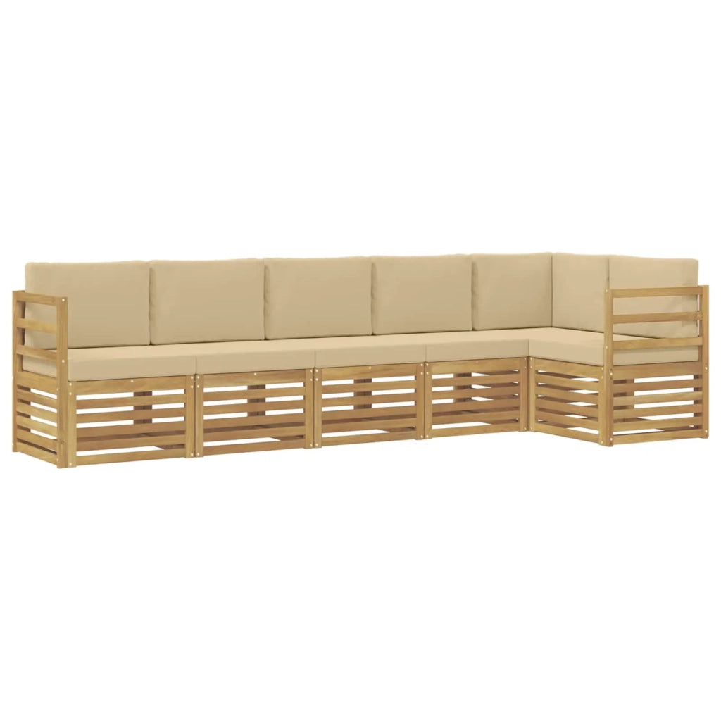Set di divani da esterno 6 pcs Bianco e Beige 3391898