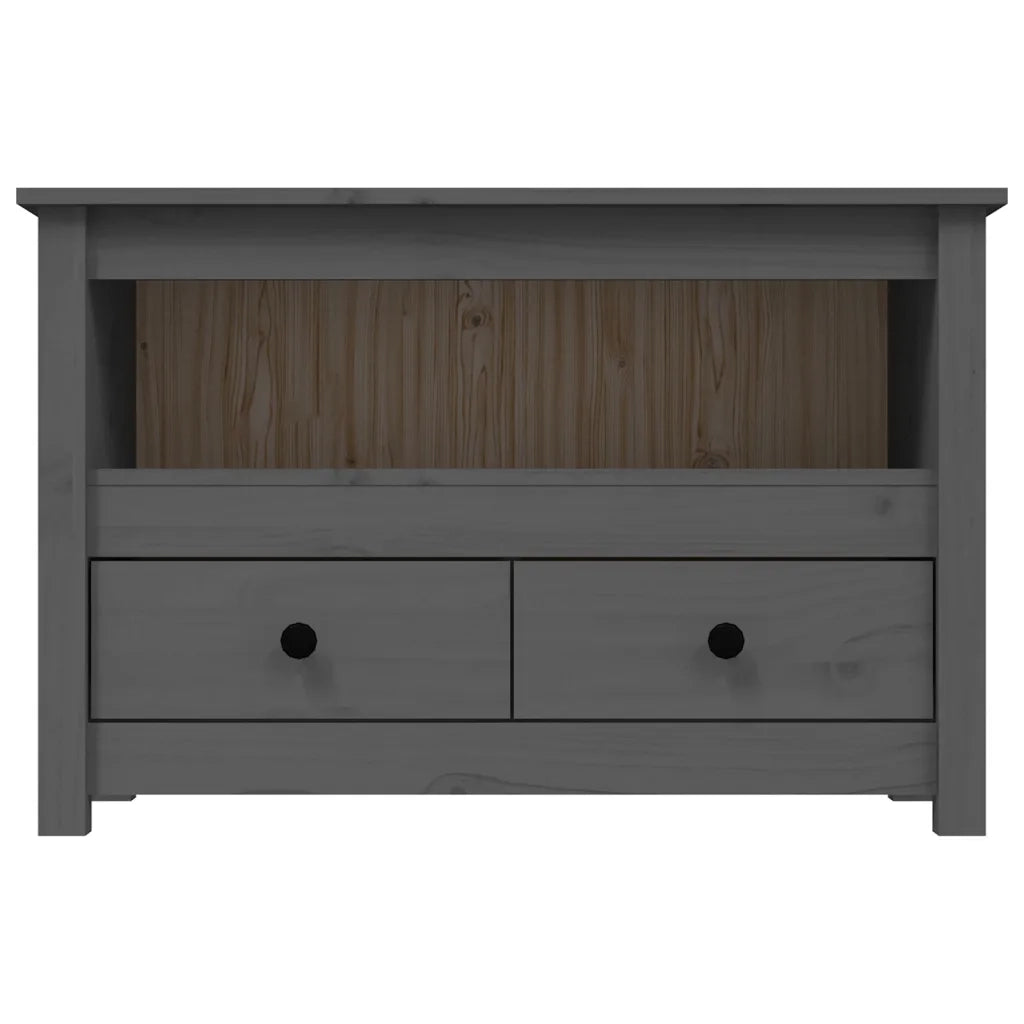 Mobile TV | Armadietto TV | Mobile Porta TV Grigio 79x35x52 cm in Legno Massello di Pino