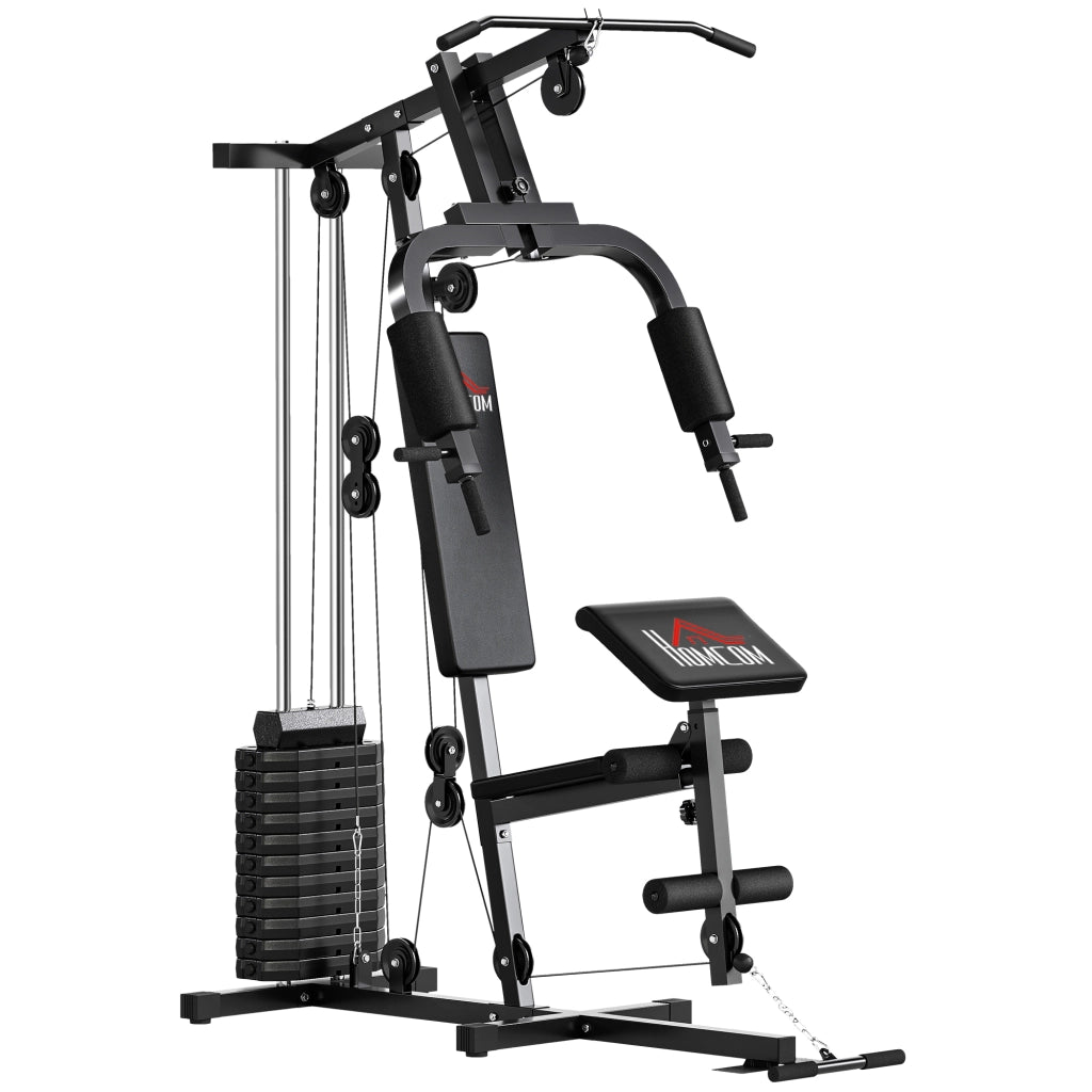 Attrezzatura Palestra Multifunzione con Stack 65 kg ¨C Minimal ¨C Nero