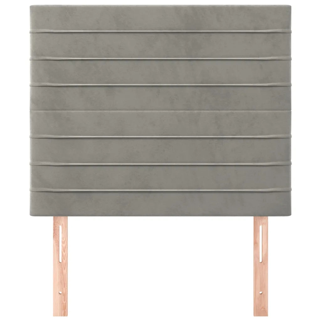 Testiera | Testata Grigio Chiaro 80x5x118/128 cm Velluto