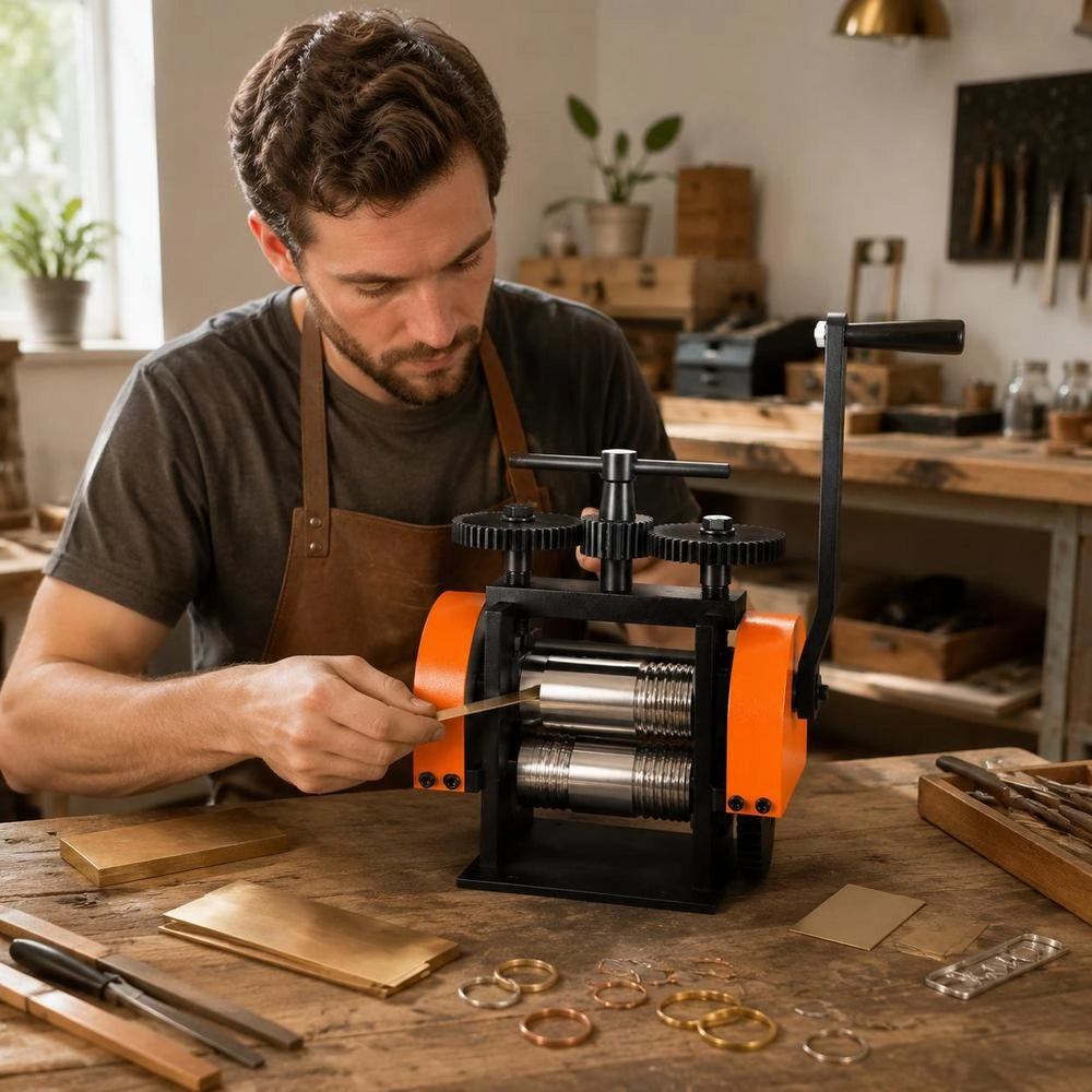 3-in-1 Hand Rolling Mill Machine, 45 Mm Combination Rolling Mill, Manual Rolling Mill, Jewelry Rolling Mill, Adjustable Thickness From 0 To 6 Mm, Hand Rolling Mill Machine For Platinum / K-Gold / Brass / Aluminum