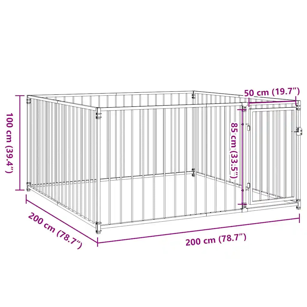 Canile da Esterno 200x200x100 cm 144489