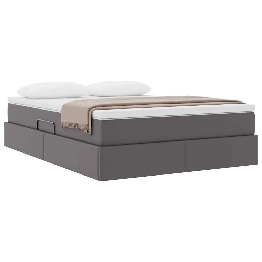 Letto con contenitore e materasso Grigio 140 x 200 cm