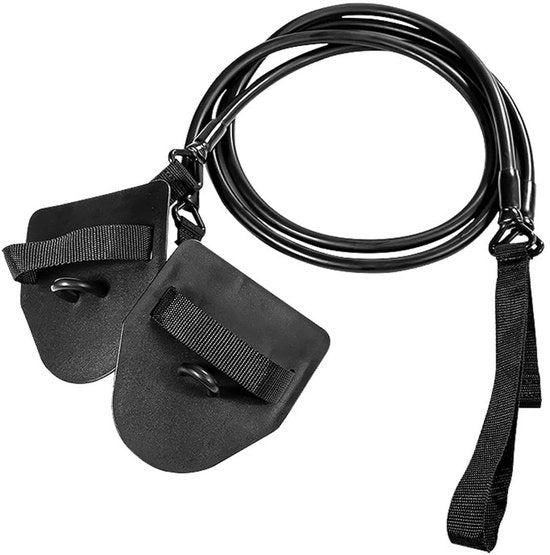 Allenamento con pedali a manubrio - Cintura elastica rimovibile - Barra di resistenza - Progettazione ergonomico - Allenamento di forza - Materiale TPE premium - Allenatore per nuoto
