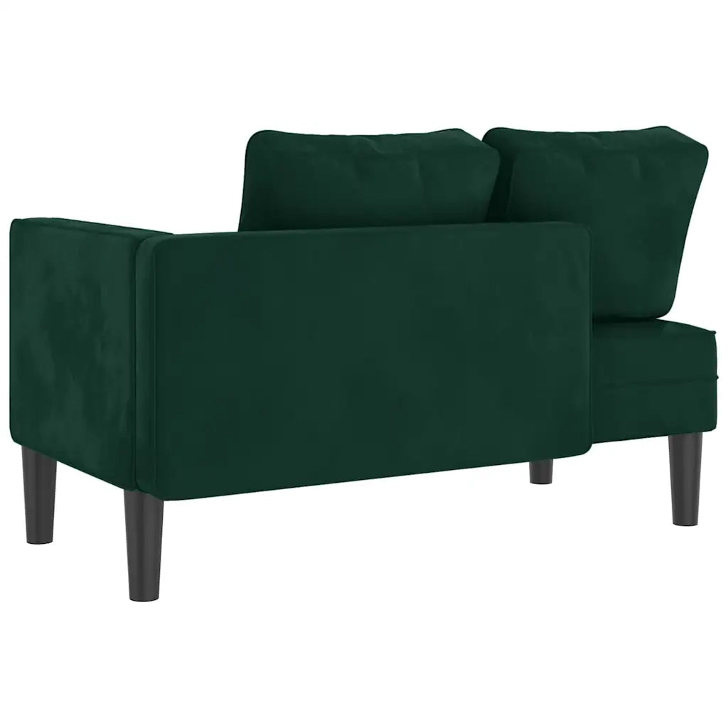 Chaise Longue con Cuscini Verde Scuro in Velluto 4007573