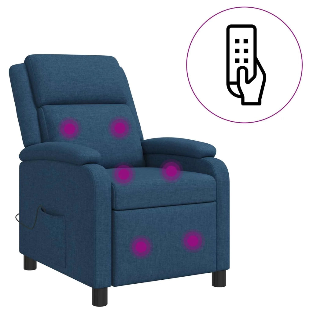 Poltrona Massaggiante Blu Tessuto 42034877