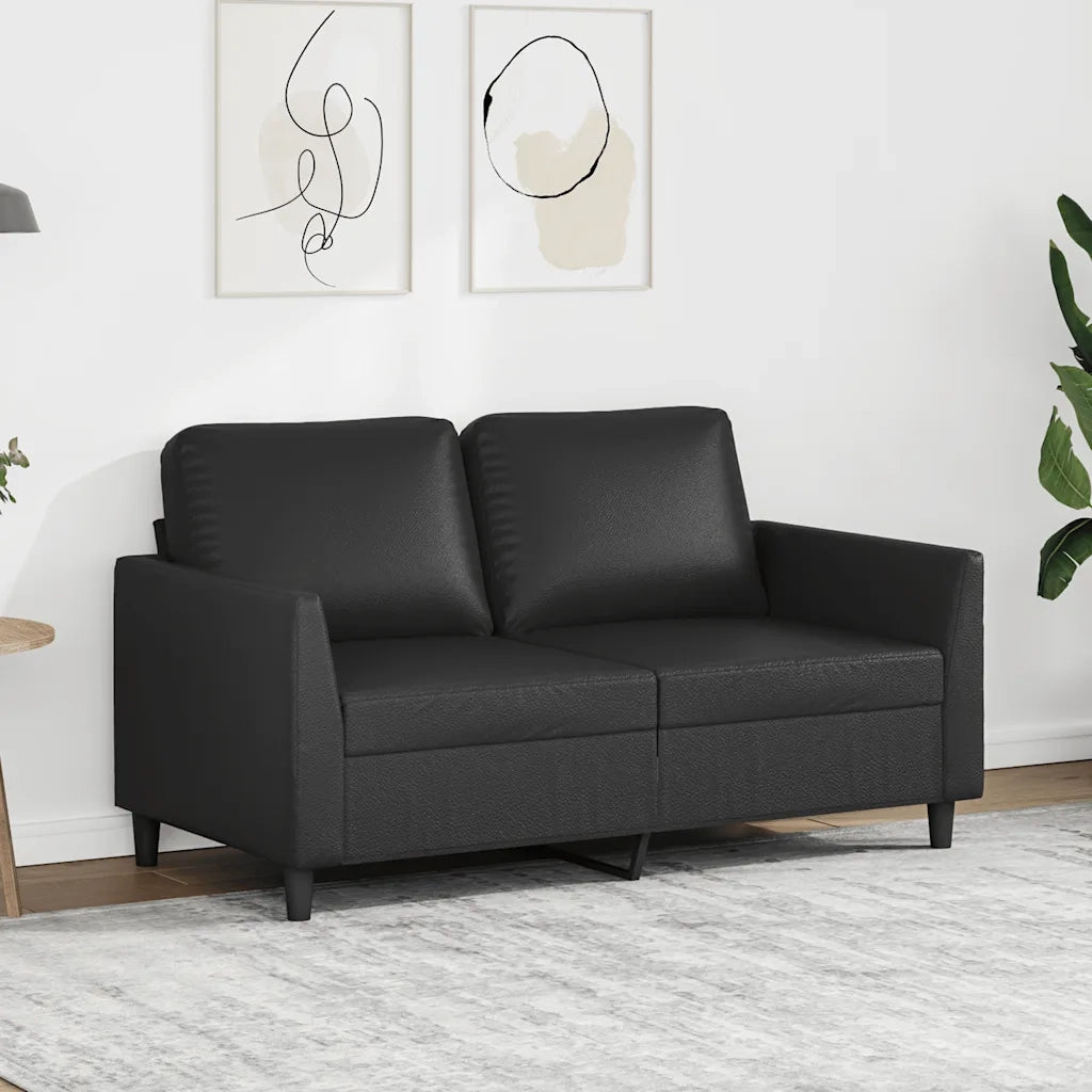 Divano a 2 Posti Nero 120 cm in Similpelle 359328