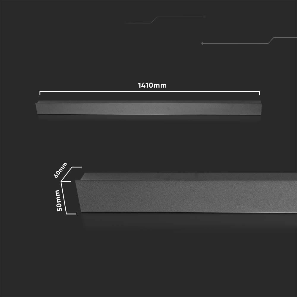 Applique esterna LED V-TAC 23W 3000K IP65 nera 140cm