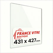 431 x 427 x 4 mm - Vetro per stufa a legna - vetro camino di ricambio - vetro per caminetto resistente al fuoco - France Vitre