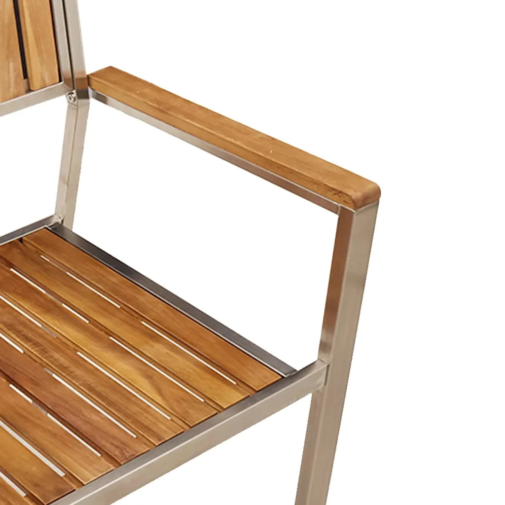 Sedia da Giardino 4 pcs Marrone Legno di Acacia Massello 42006202