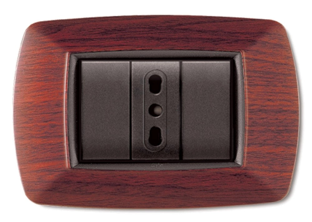 10pz placca life mod. living plastica legno scuro 3posti cod:ferx.41564
