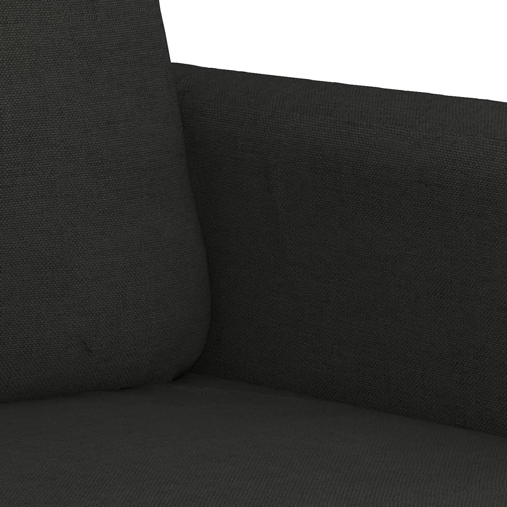 Set di Divani 3 pz con Cuscini Nero in Tessuto 3202058