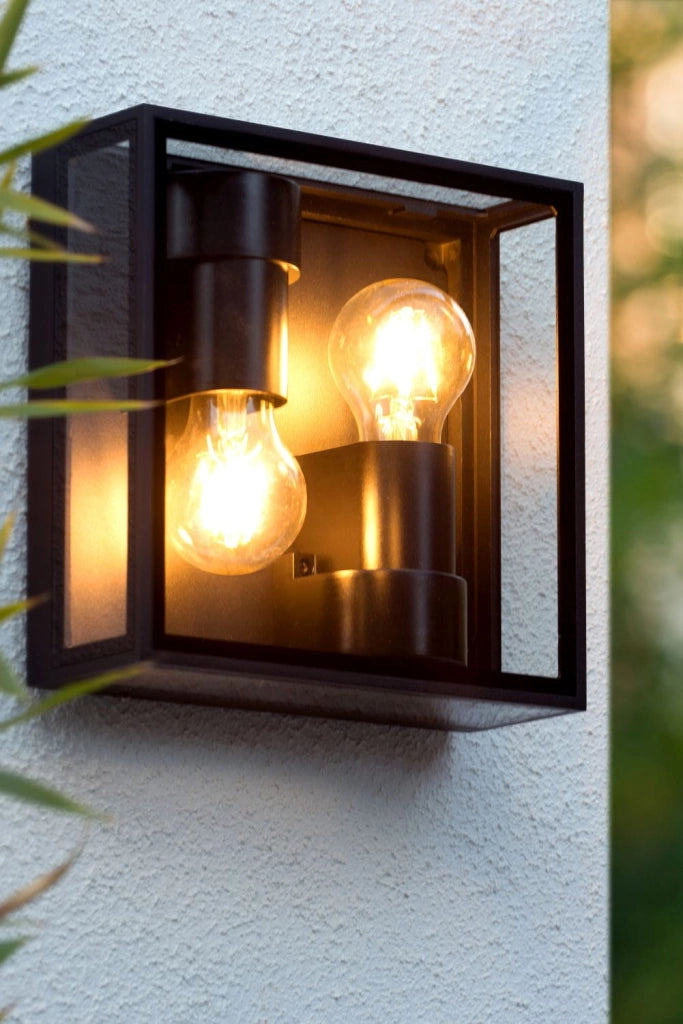 Lucide Dukan lampada parete/soffitto 2xE27 IP65 nera