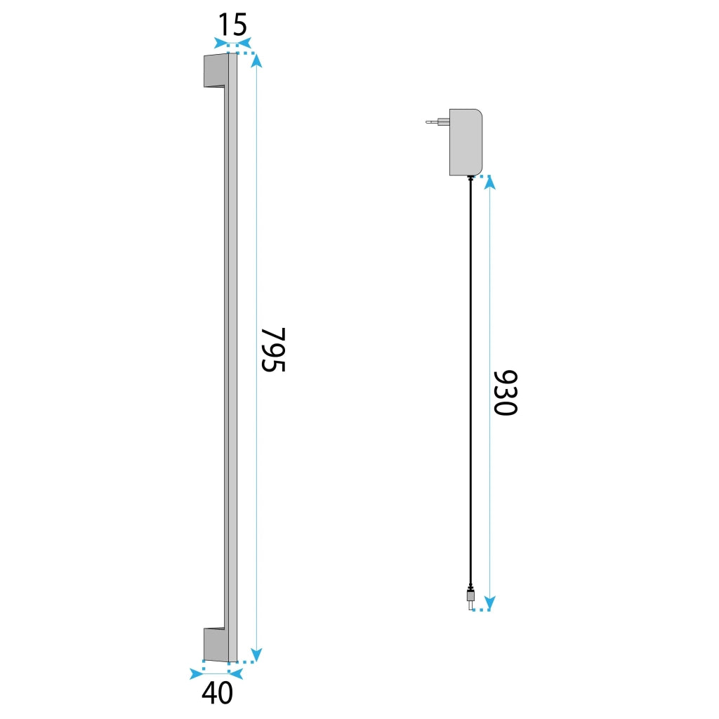 Applique Da Parete Led Lhj063-w 80cm Black