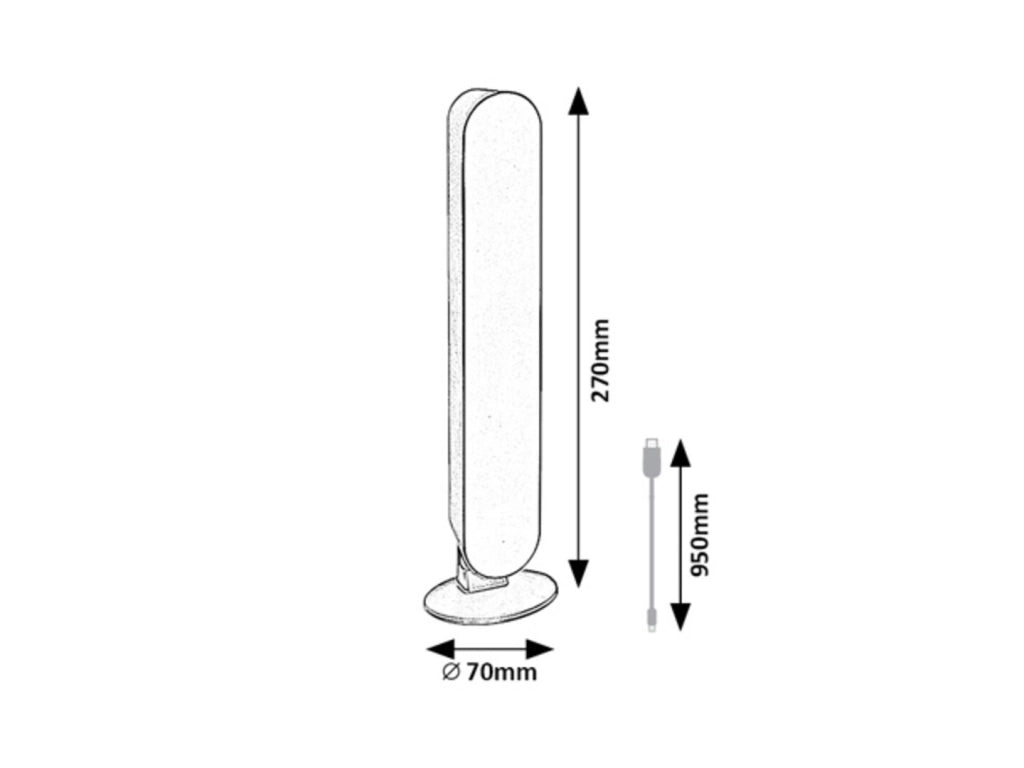 Lampada tavolo LED 3W USB con telecomando viola Rabalux