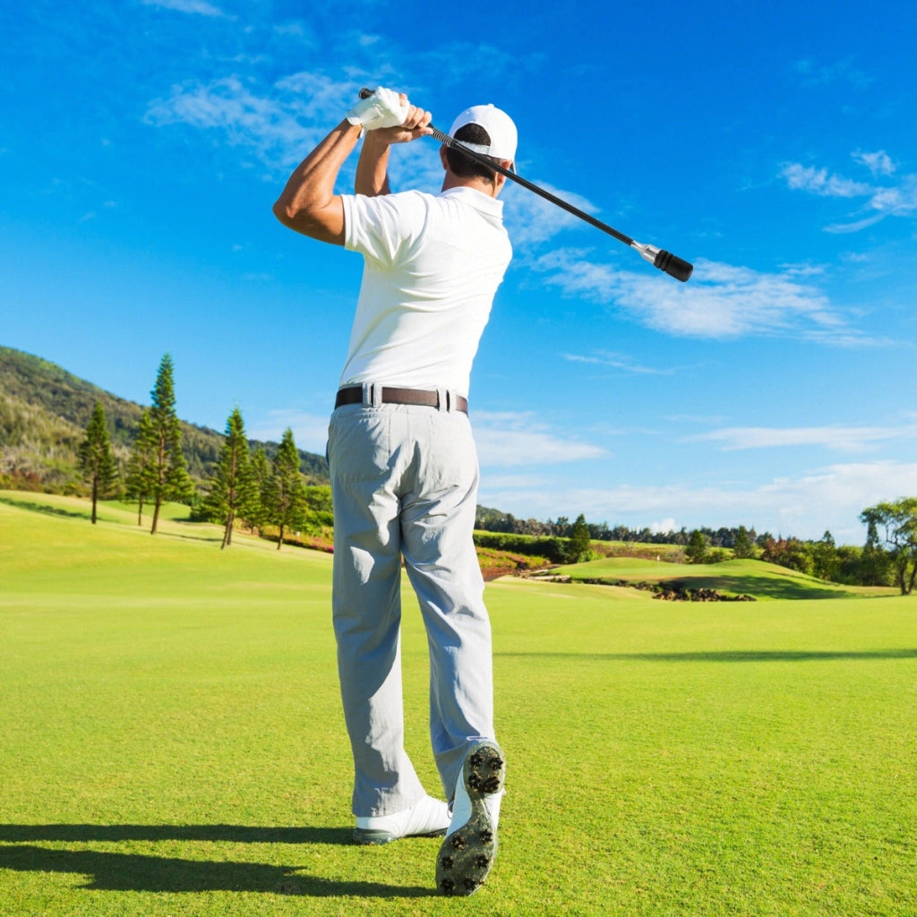 Allenatore per swing golf bastone per allenamento flessibilit¨¤, Allenatore per swing golf equilibrio tempo forza Nero