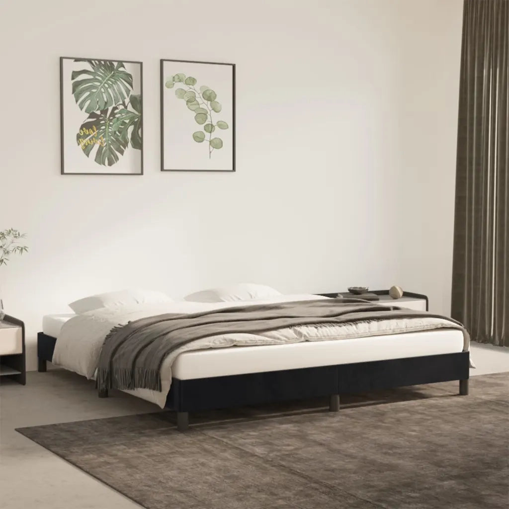 Giroletto senza Materasso Nero 160x200 cm in Velluto 346984