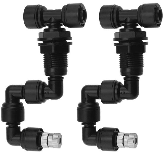 Sistema di nebulizzazione per rettili 360° regolabile - 2-Pack di nebulizzatori - Kunststof/Metaal - Bubboni fini - Bocchetta per rettili - Materiale duraturo - Generatore di nebbia