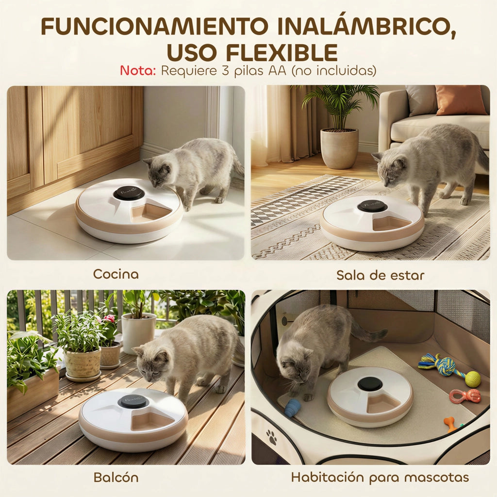 Dispenser Automatico Cibo per Gatti e Cani ¨C Minimal ¨C 6 Ciotole Timer LED