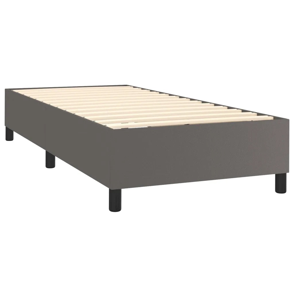 Giroletto a Molle con Materasso Grigio 100x200 cm in Similpelle 3137591