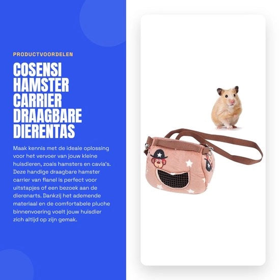 Portatile per Hamster - Flanella a Vapore - Dierentas - Ademendente - Portatile - Piccoli Animali - Dimensioni Opzionali S/M/L