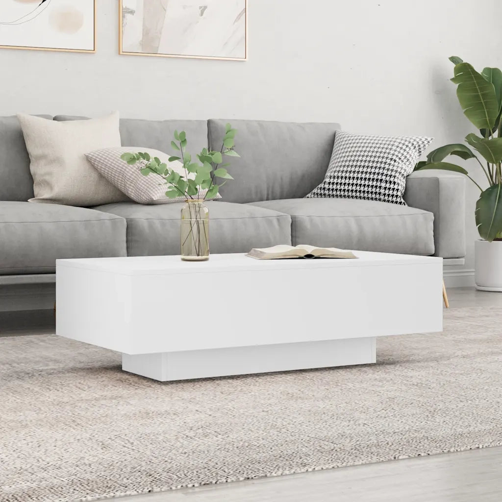 Tavolino da Salotto Bianco 100x49,5x31 cm in Legno Multistratocod mxl 130046