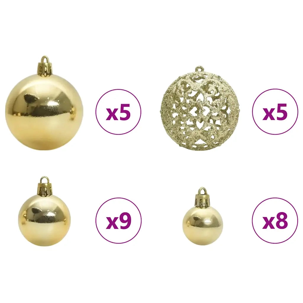 Set di Palle di Natale con 150 LED 61 pcs Oro Plastica 42018833