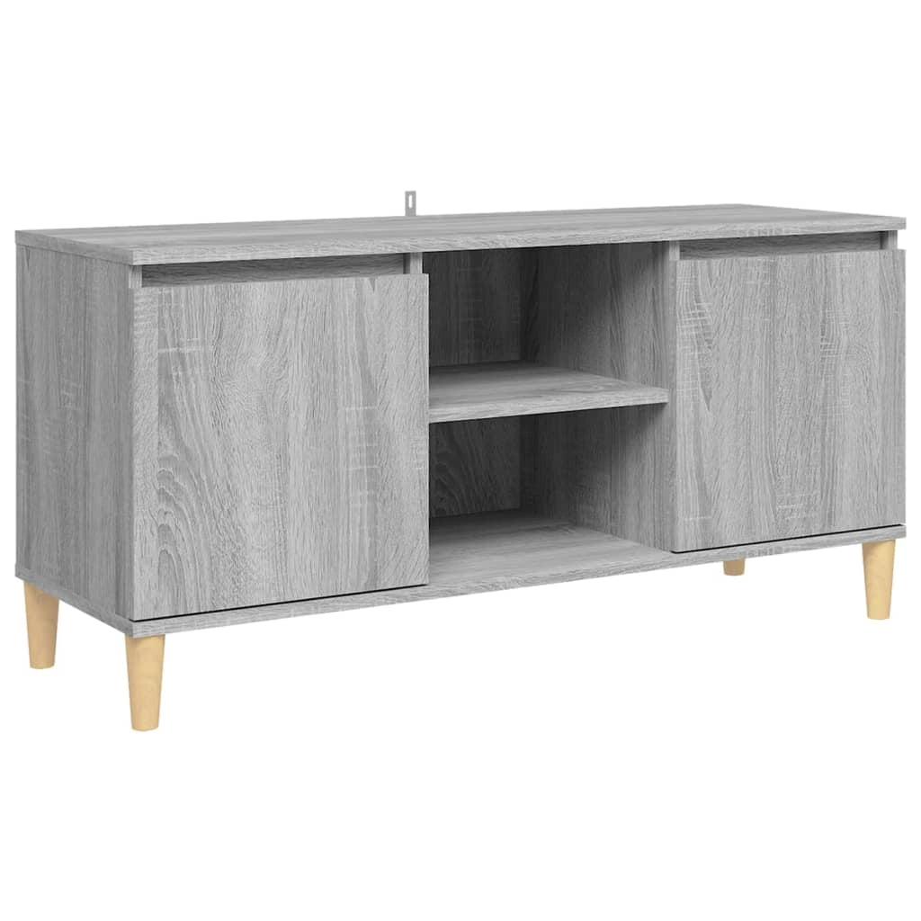 Mobile TV multimediale mensola TV credenza mobile TV per sala da pranzo soggiorno camera da letto con gambe in legno massello di Sonoma 103,5 x 35 x 50 cm grigio 02_0026857