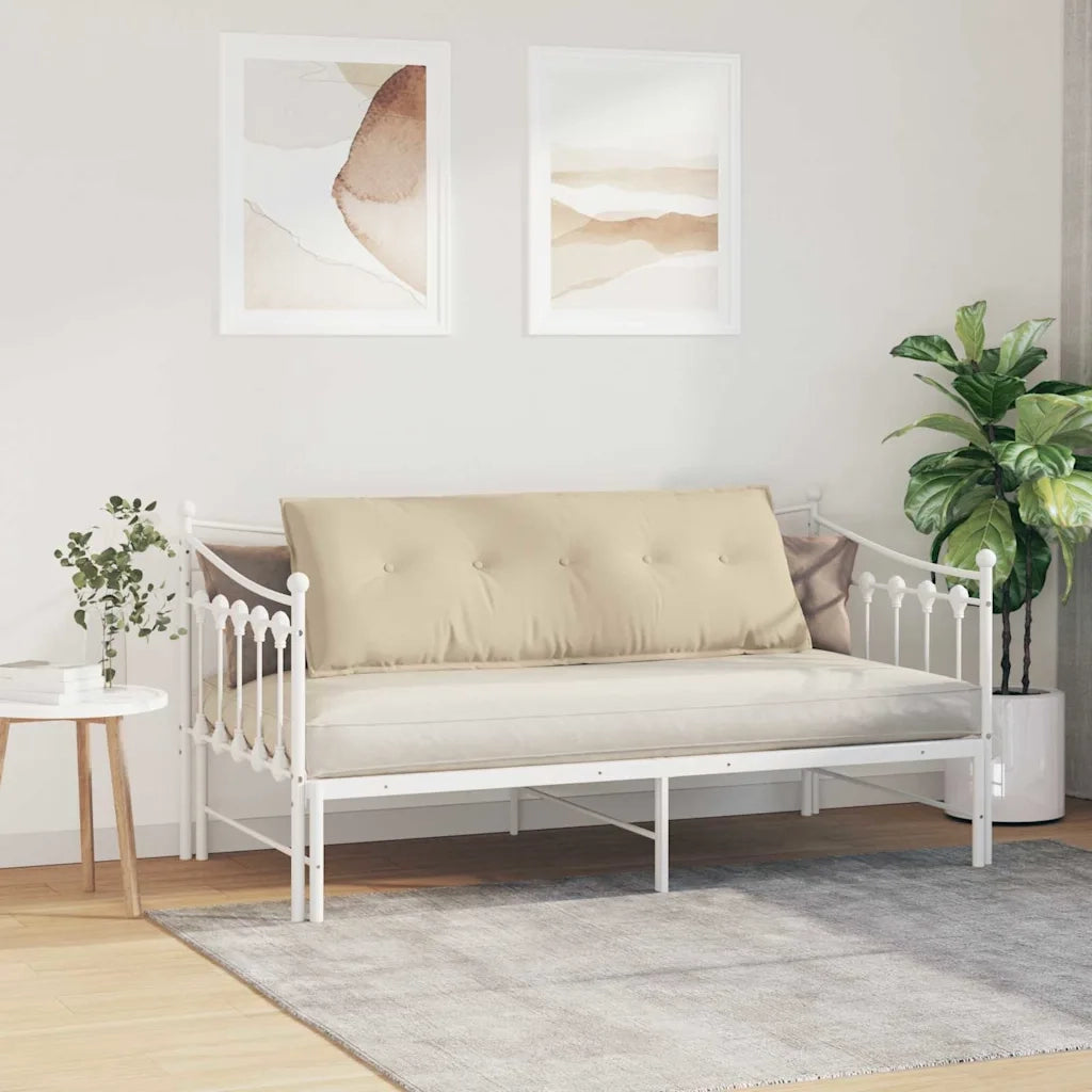 Cuscino per Schiena Crema 140 x 50 cm Tessuto in Microfibra 42014863