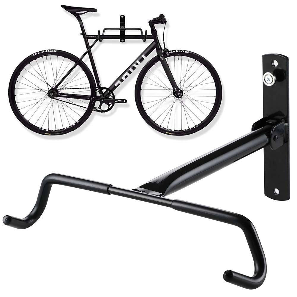 Trade Shop - Ganci Porta Bicicletta Bici Da Muro Supporto Bike Pieghevole 31cm In Acciaio -
