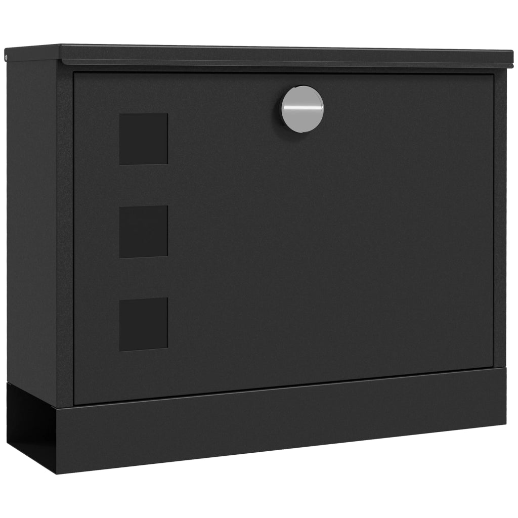 Cassetta Postale in Metallo ¨C Xylo ¨C Nero, con Serratura, 36,5x11,5x29 cm