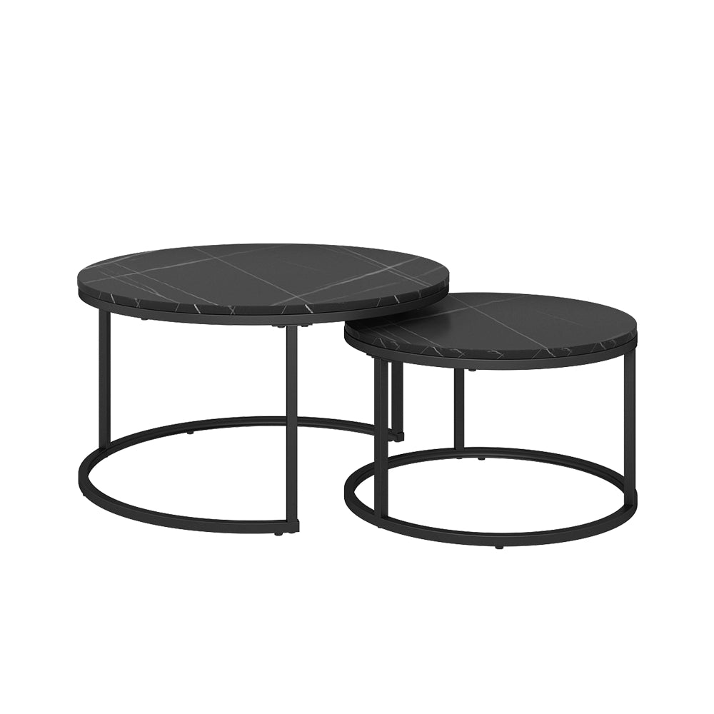 Vicco Set di tavolini Nero 77 x 40 cm 2 parti