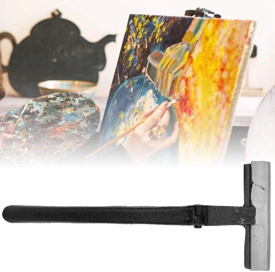 Spazzola a mano per tela - Manubrio ergonomico - Antiscivolo - Nero lucido - Duraturo e solido - Spazzola per tela