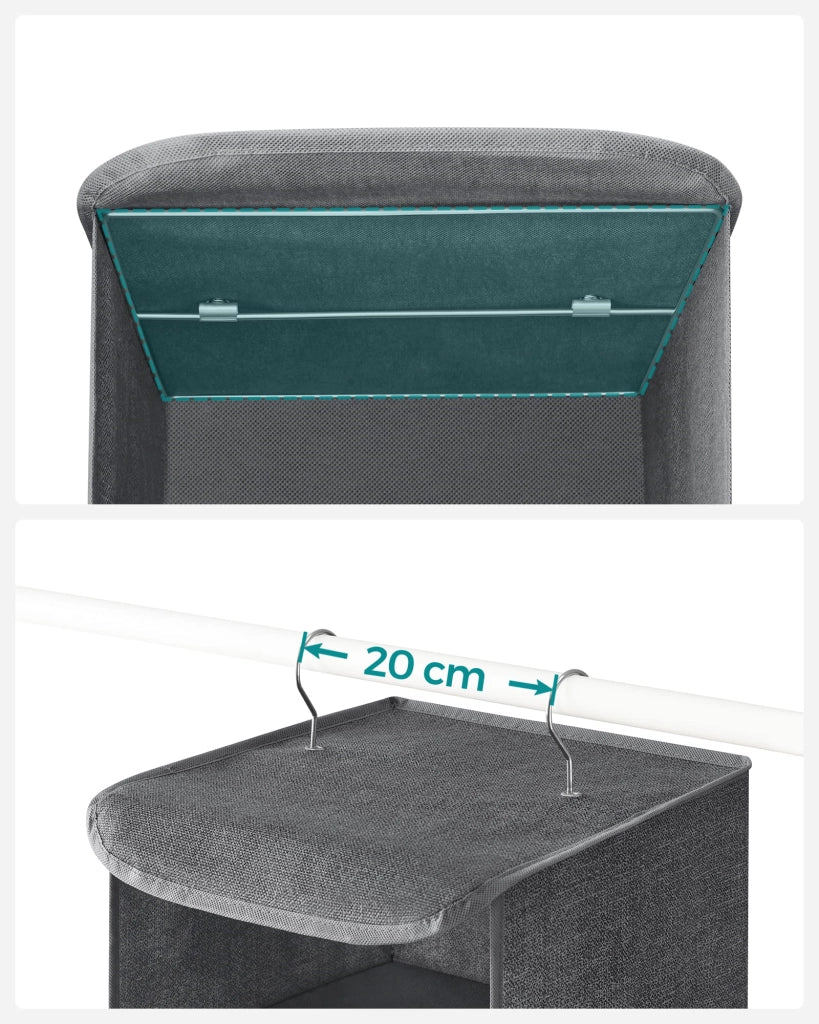 VALORA Organizer multifunzionale per guardaroba sospeso, grigio RYCH06G