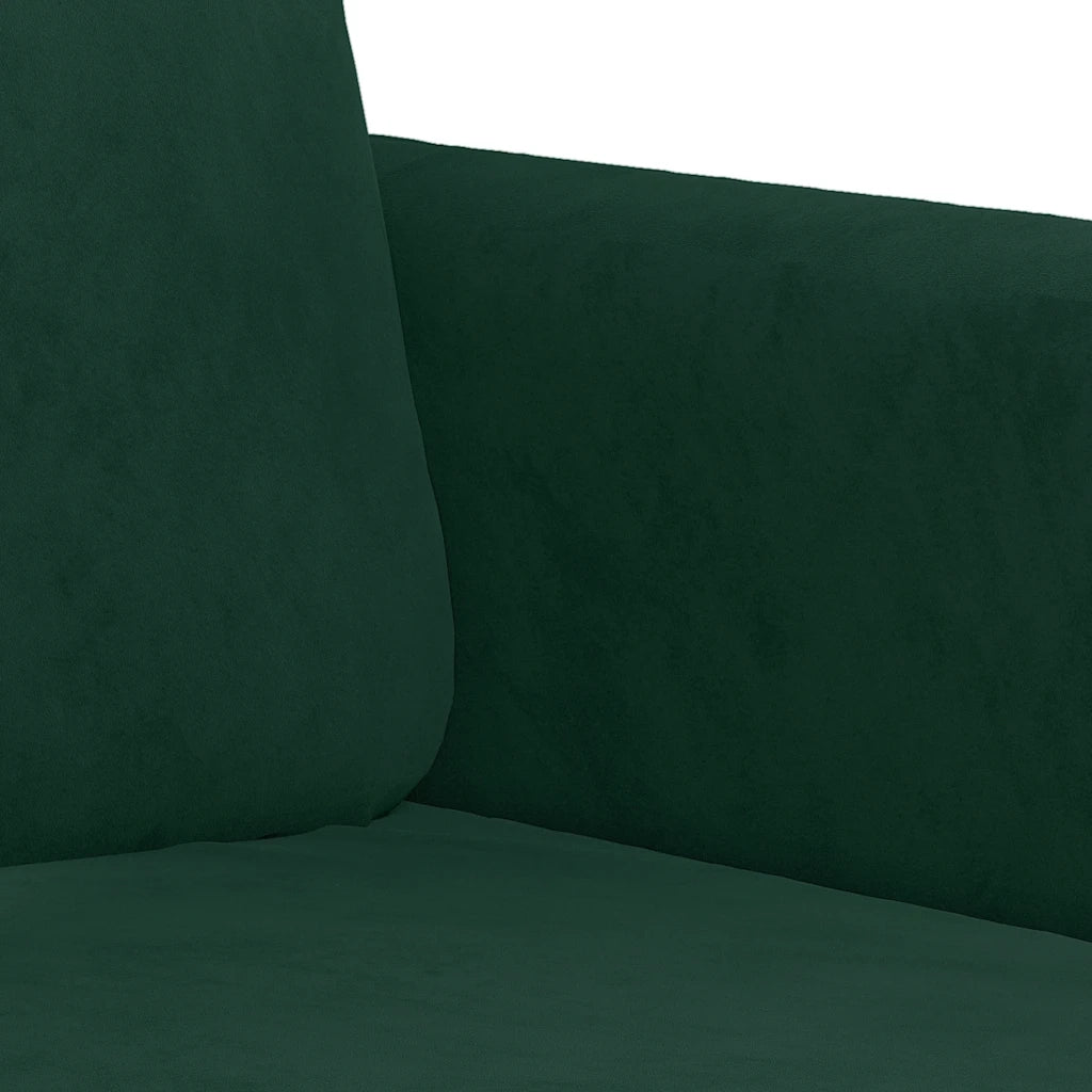 Set di Divani 2 pz Verde Scuro in Velluto