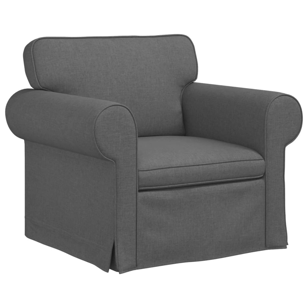 Divano Grigio scuro 215 x 82 x 80 cm Tessuto