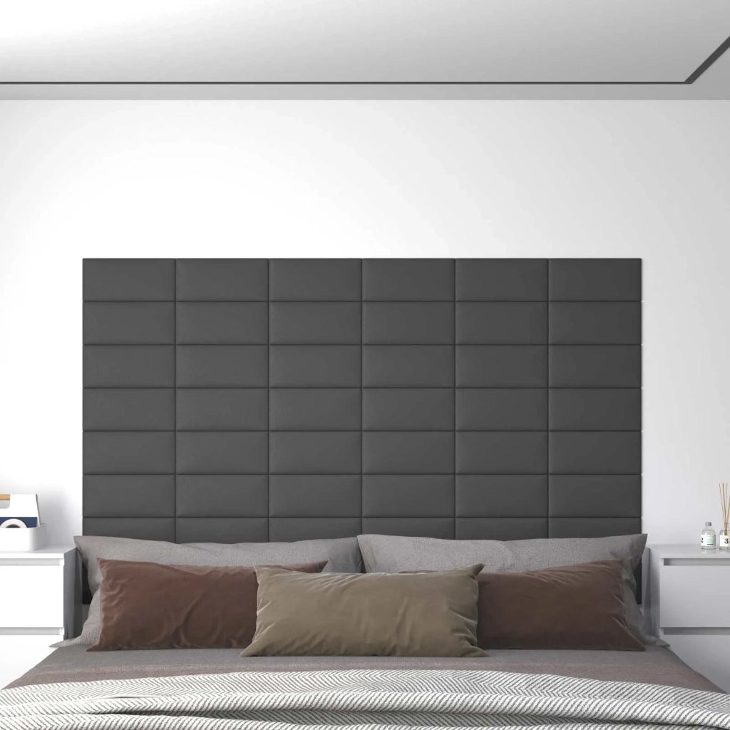 Testiera | Testata da Parete 12 pcs Grigio 30 x 15 cm Tessuto
