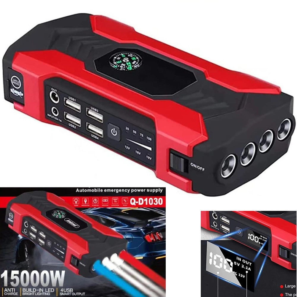 Trade Shop - Avviamento Per Auto Multifunzionale Jump Batteria Esterna Torcia 15000ma Q-d1030 -