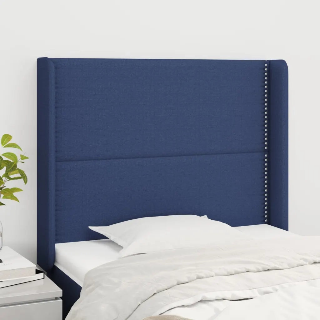 Testiera ad Orecchio Blu 103x16x118/128 cm in Tessuto 3119436